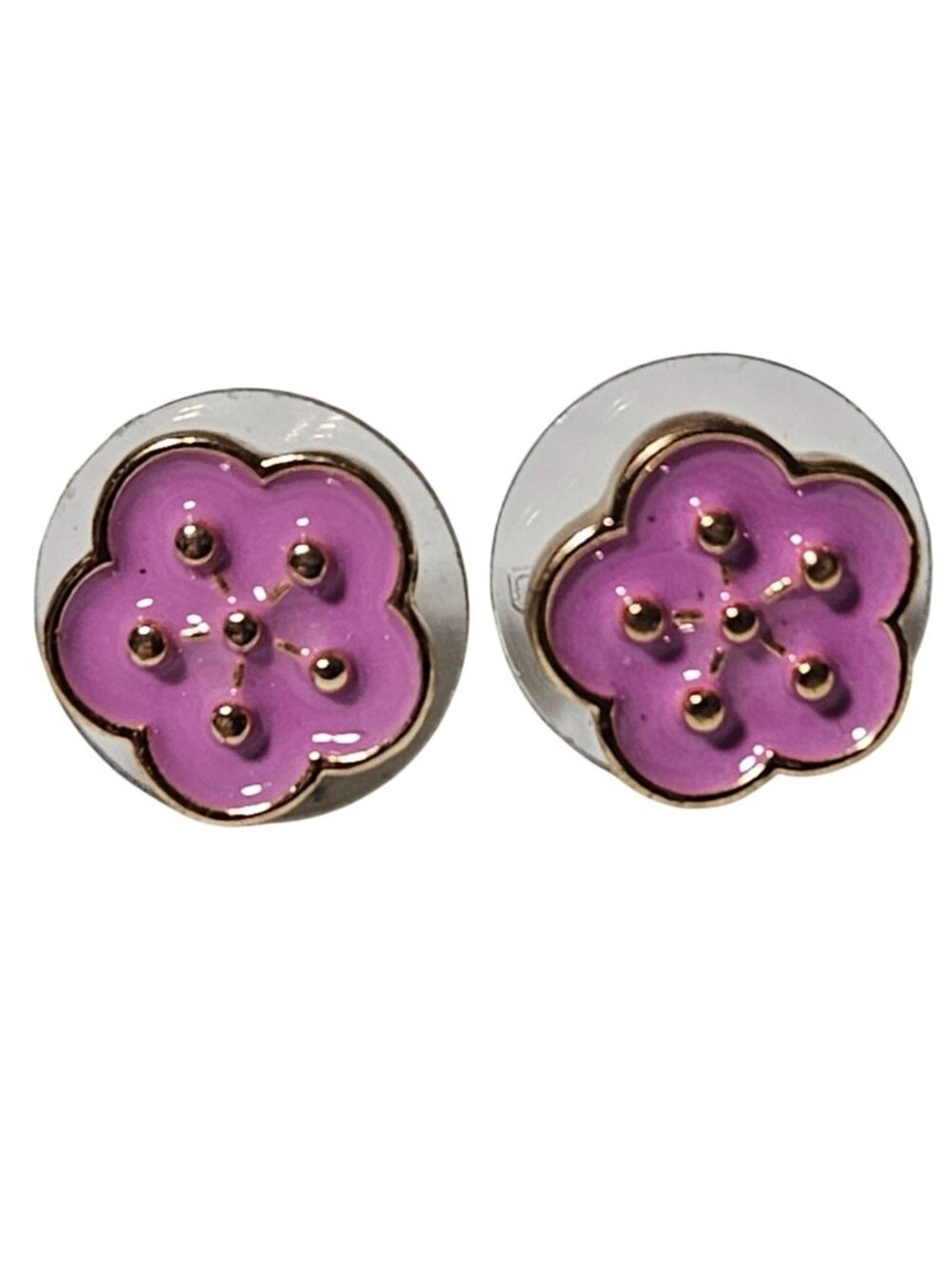 Retro 80s 90s Pink Flower Stud Earrings Minimalistic Chic Fashion Jewelry Women